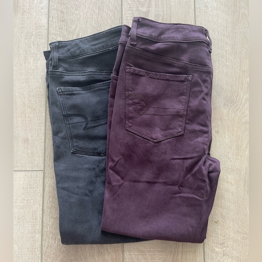 American Eagle Outfitters Hi-Rise Jeggings Crop Bundle, 12 Long